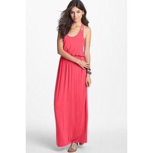 ✨Lush✨ Racerback Knit Maxi Dress in Coral